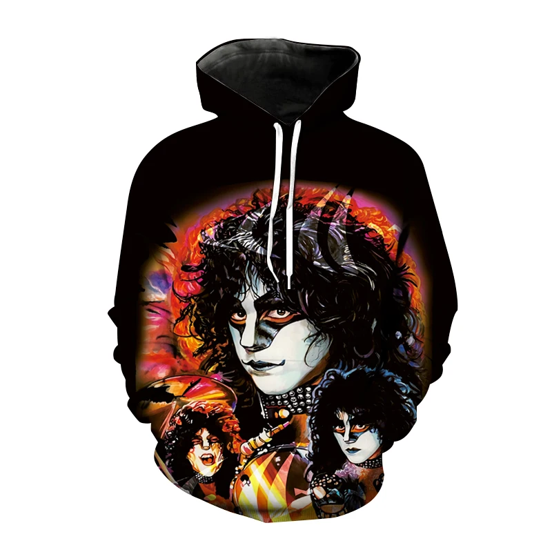 2023 Kiss Band Hoodie Rock Love 3D Print Men and Women Kids Fashion Hip Hop Sweatshirts Boy Girl Harajuku Tracksuit Male Clothes