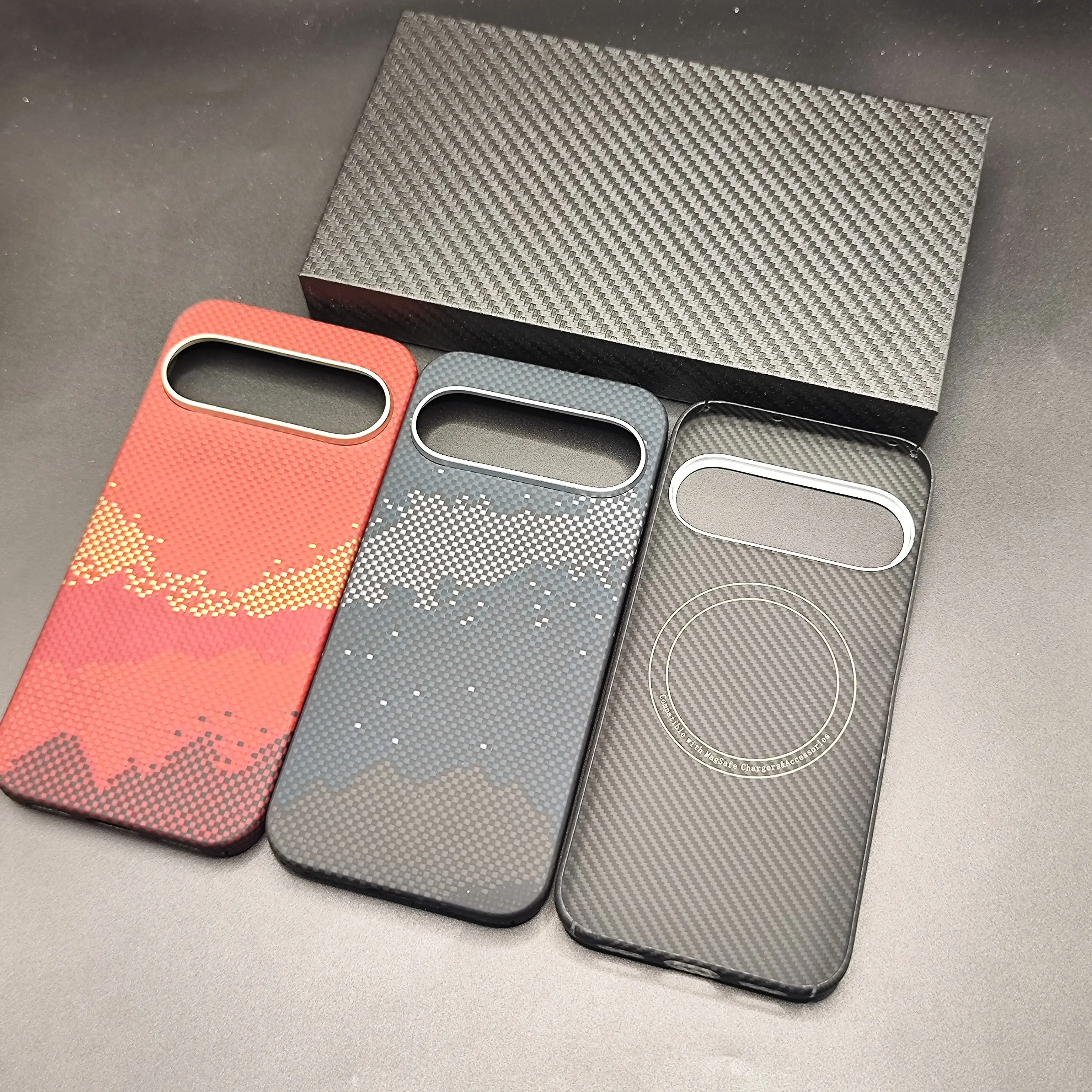 

Advanced 600D aramid fiber phone case for Google Pixel 10 and 9 Pro - ultra-thin Kevlar carbon fiber, supports Magsafe charging