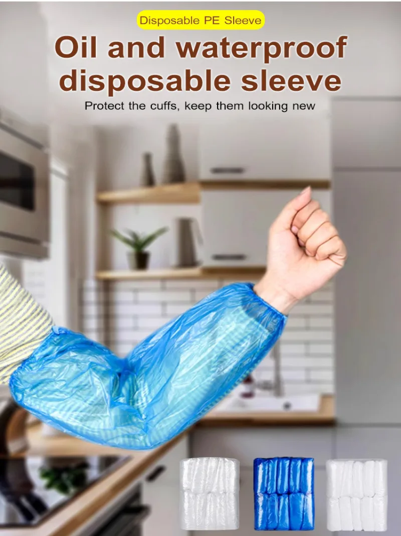 Waterproof and oilproof transparent sleeves for men and women Kitchen chore sleeves Plastic Sleeves