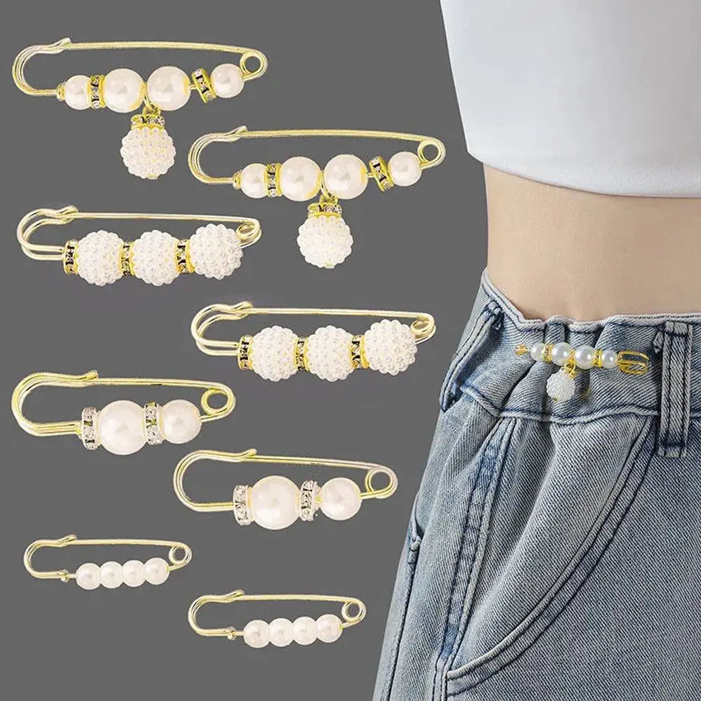 Buckle Lapel Pins Women Waist Tightening Pin Accessories Clothing Brooches Set Dress Shawl Clips Waist Pin Brooch Waistband Pin