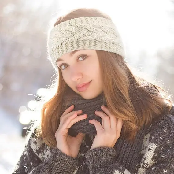 TRALOW warme winterhoofdbanden - dikke gebreide oorband haaraccessoires koud weer uitrusting, stijlvolle hoofddeksels, zachte textuur voor sport
