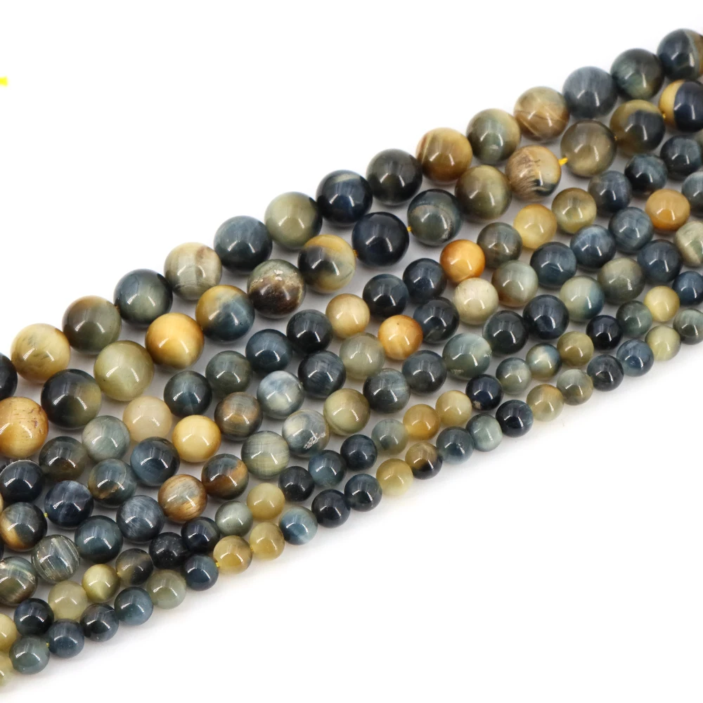 الحجر الطبيعي حلم عين النمر الخرز شفاء كريستال الجولة فضفاض خزر عازل لصنع المجوهرات عقد دي اي واي سوار 4/6/8/10 مللي متر #3