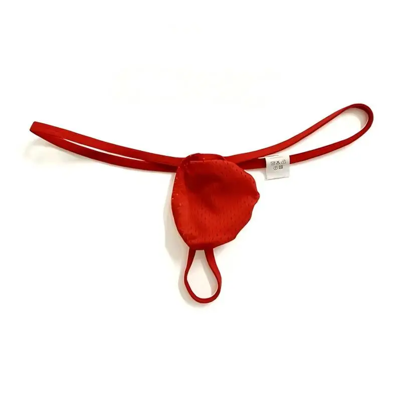 Fashion Personality Men's U-Convex Eyelet Pouch Thong Underwear Sexy Super Tight SAO String T-Pants for Unique Style