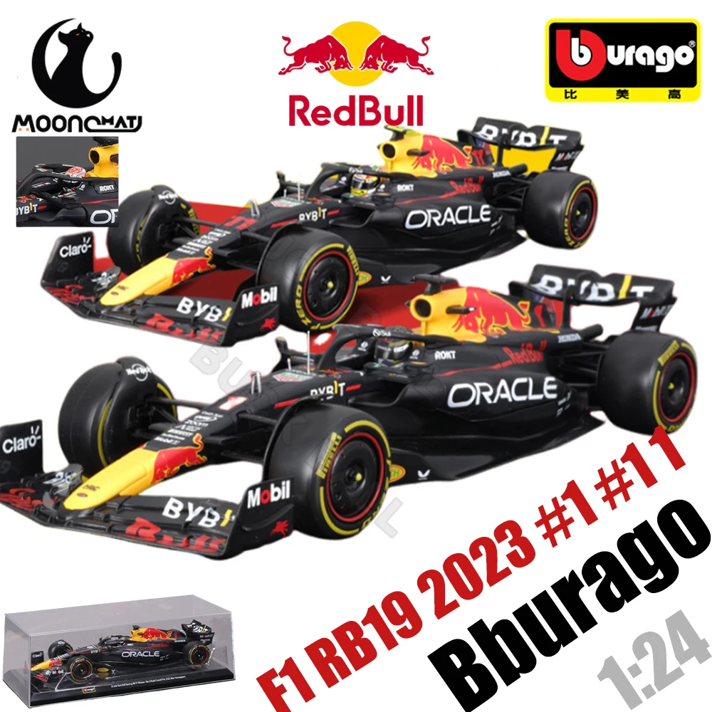 

Bburago 1:24 F1 RB19 2023 Racing TAG Heuer Champion Red Bull #1 Verstappen #11 Perez Alloy Car Die Cast Model Collection Toy