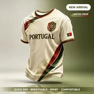 Summer 2026 Edition Portuguese Football Training T-Shirt - 3D Digital Printing - Comfortable and Breathable - Family Clothing 26
