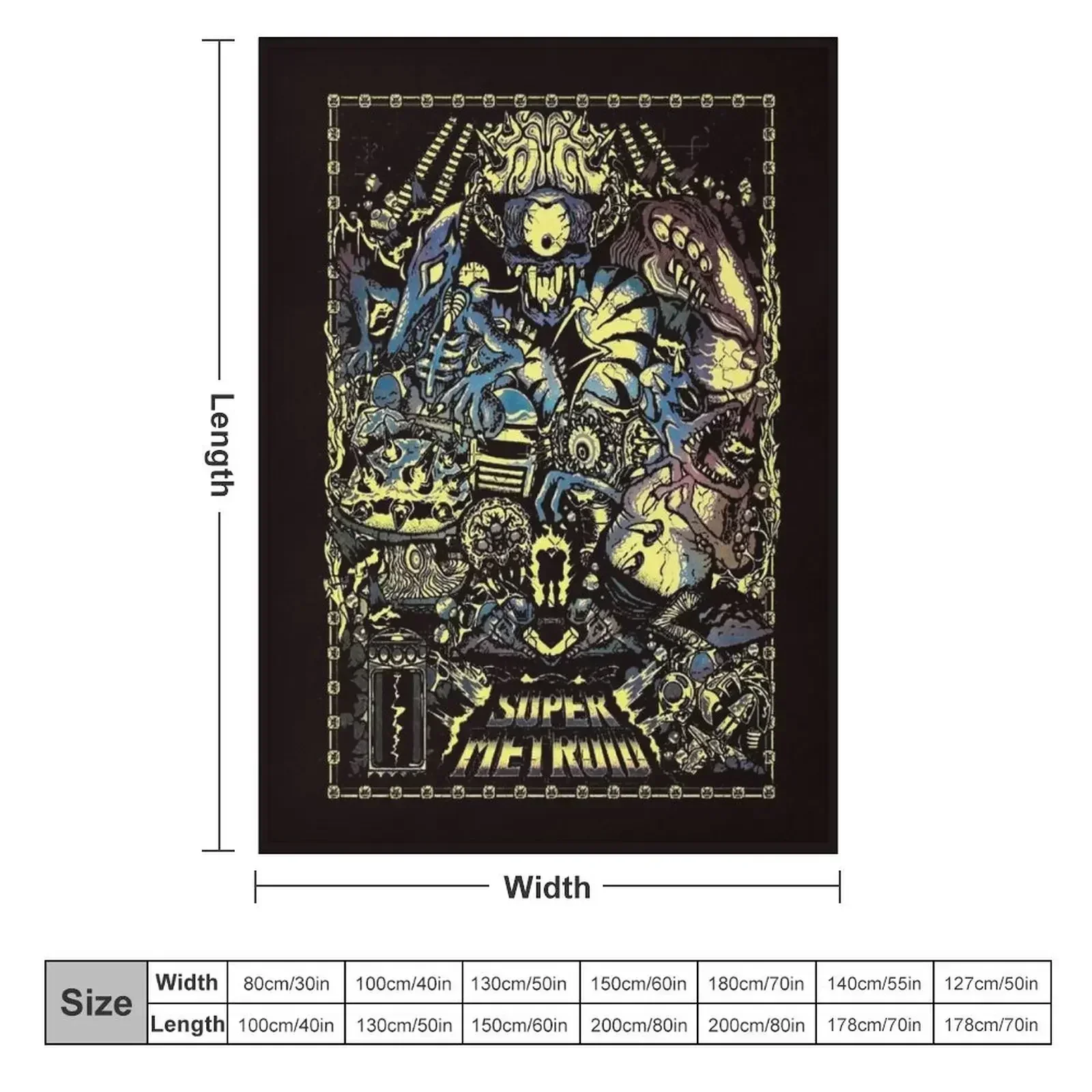 Super Metroid Legacy Type C Throw Blanket couch cozy soft plush fuzzy picnic outdoor blanket