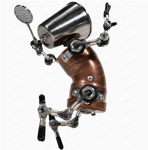 

Industrial Wind Steam Punk Handmade Robot Table Decorative Ornament Night Light Badminton Sports