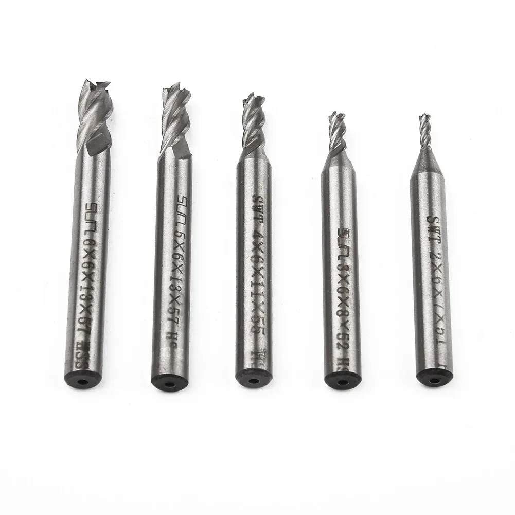

Cutting End Mill Accessories Silver Milling Cutter Drilling Bits Straight Shank Engraving Spiral Router Replacement