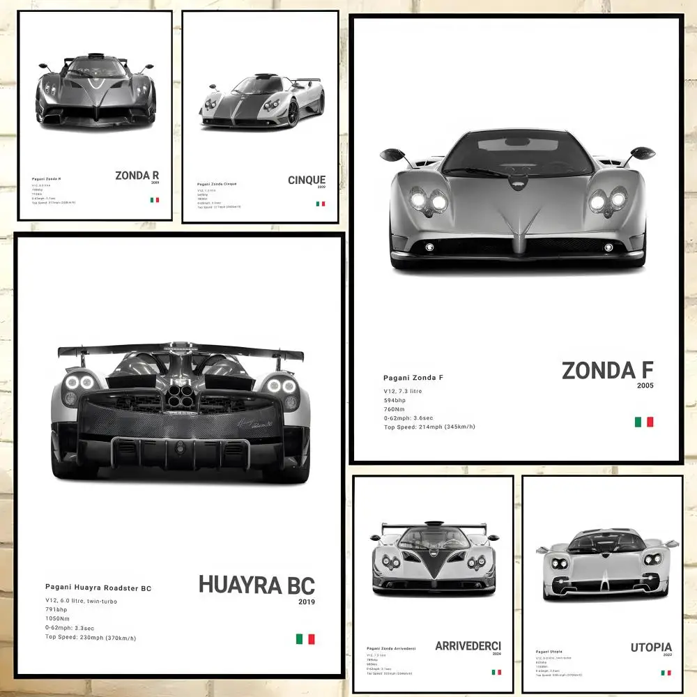 Poster  HD art sticky wall waterproof home living room bedroom bar aesthetic decoration S-Supercar Bugatti