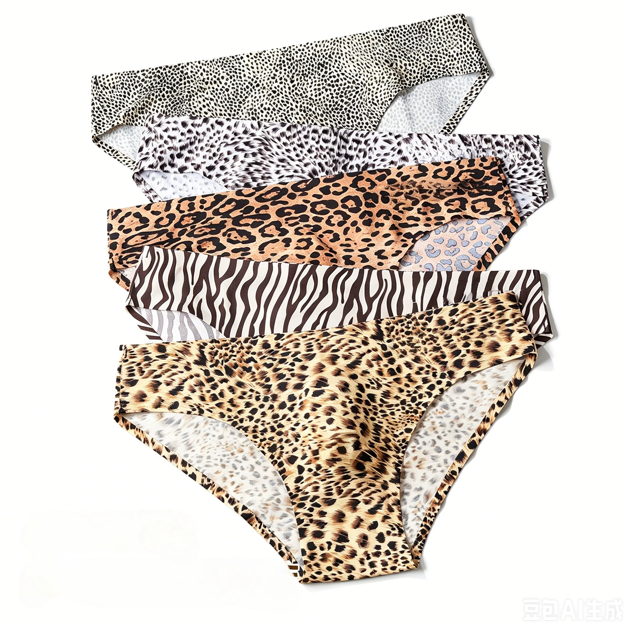 

Men's Bulge Leopard Print Ice Silk Bikini Briefs Gays 3D U-convex Low Rise Sexy Underwear Youth Comfortable Sports Underpants