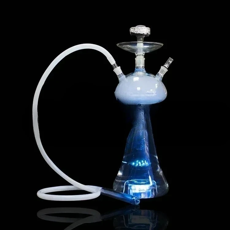 

Wholesale High Quality Mushroom Shape Glass Hookah Shisha Glass Chicha Narguile with LED Lights