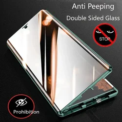 Anti Peeping Metal Snap Lock Phone Case Shell for Redmi Note 13 14 Pro Plus 5G  360 Degree Privacy Protection Magnetic Cover