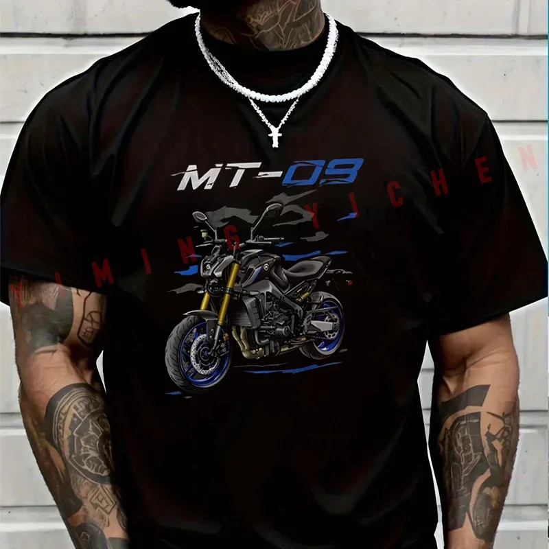 

2026 Motorbike Men TShirt Casual A Powerful Motorcycle With The MT09 Logo T-shirt Short Sleeve Summer Top Tees
