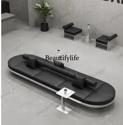 A4567 Industrial style cafe creative special-shaped double-sided card seat sofa club lounge area  stainless steel tables and cha