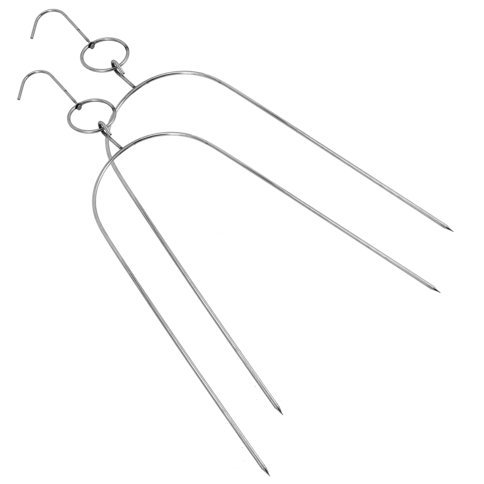 

2Pcs Grill Skewer Chicken Barbecue Skewer Heat Resistant Multifunctional Hanging Bbq Hanger for Roaster Kitchen Supplies