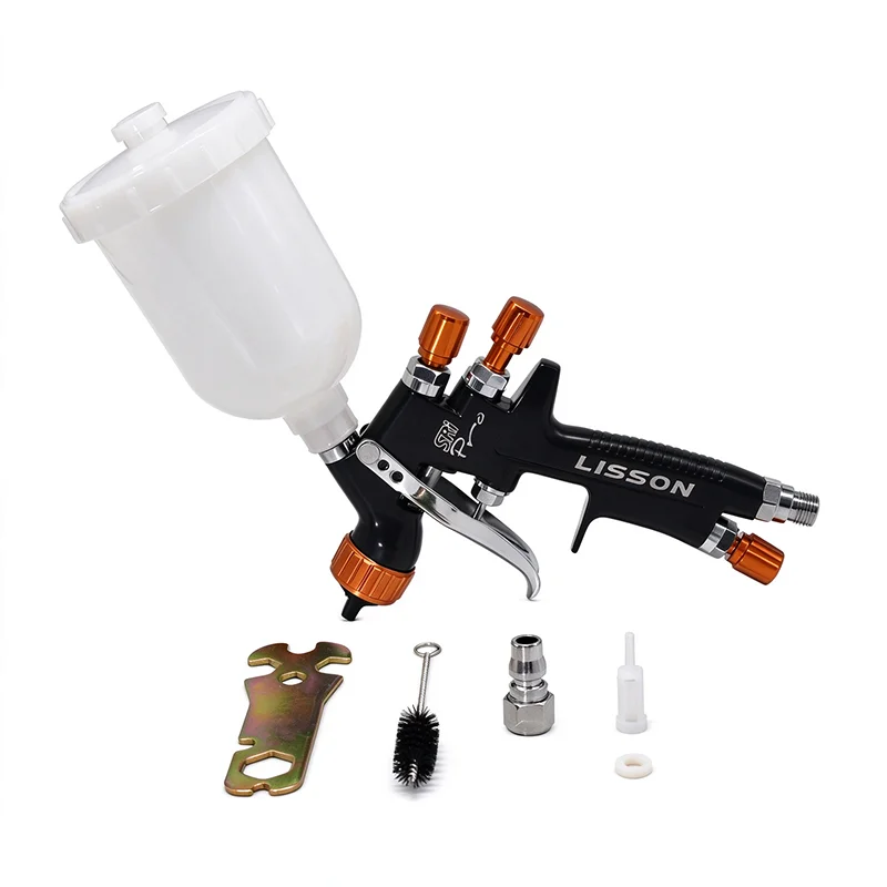 1.2mm Nozzle HVLP Mini88 Gravity Spray Gun for Car Furniture Spray Gun with Adapter 400ml Paint Mixing Cup Air Sprayer Paint Gun