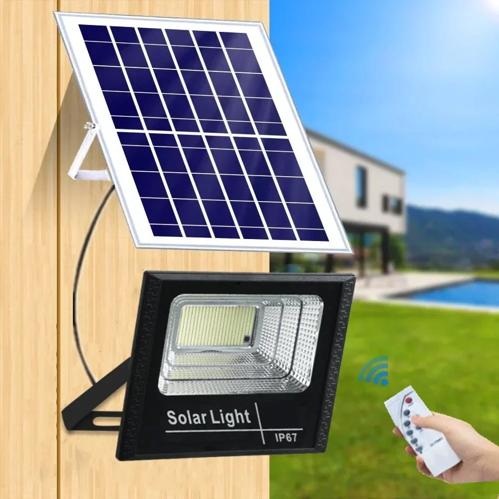 NEW 50-200W Solar Flood Lights with Remote Control Outdoor IP67 Waterproof Solar Powered Spotlight Solar Reflector Wall Lamp Hot