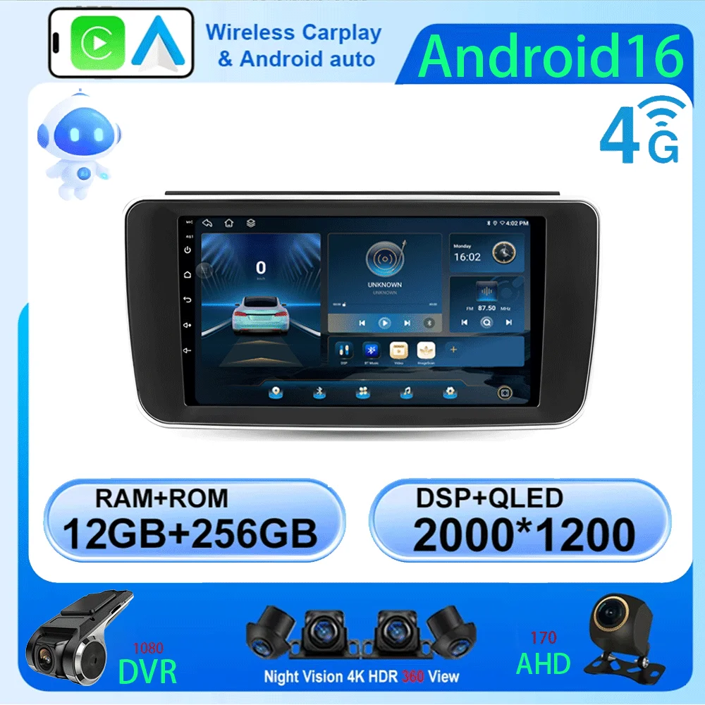 

Android 16 For Nissan Leaf ZE1 2017 - 2024 Octa-Core HU 4G Car Radio Multimedia Video Player Navigation GPS 360 camera Wifi