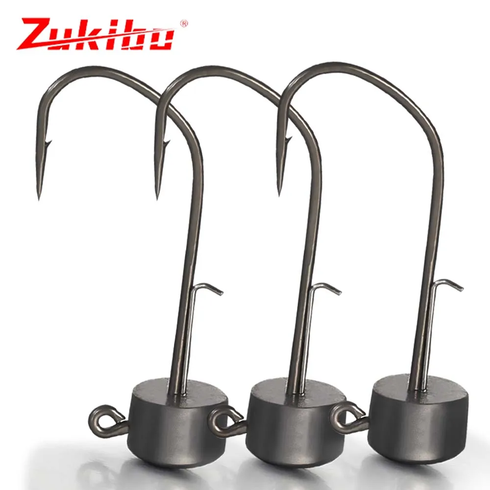 

ZUKIBO Ned свинцовый крючок, мягкая приманка, рыболовные аксессуары, набор коробок с защитой от намотки, одинарный крючок, высокоуглеродистая сталь, защита от морской воды, коррозии Приманка для рыбалки для щуки баса