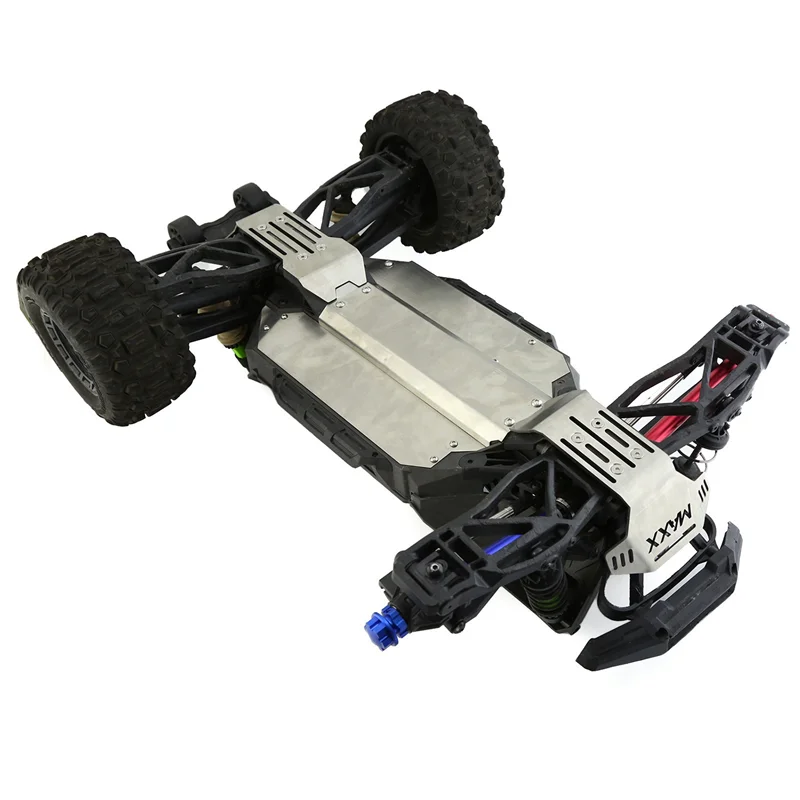 

Stainless Steel Front And Rear Chassis Armor Skid Plate Protector For TRAXXAS 1/10 MAXX RC Car Accessories
