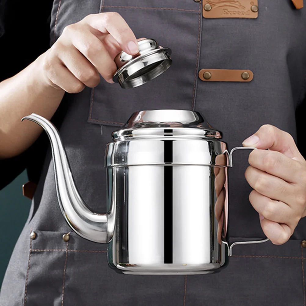 

1pc 304 Stainless Steel Oil Dispenser Kitchen Seasoning Bottle Household Vinegar Container Reusable Food Grade Storage