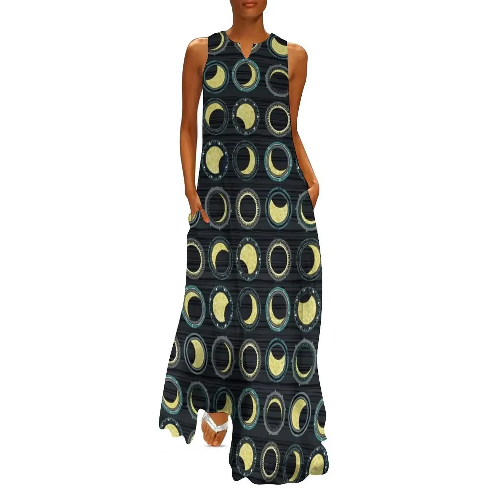 

solar eclipse mandala Long Dress prom dresses 2025 Long veiled dresses summer dress woman 2025 Dress