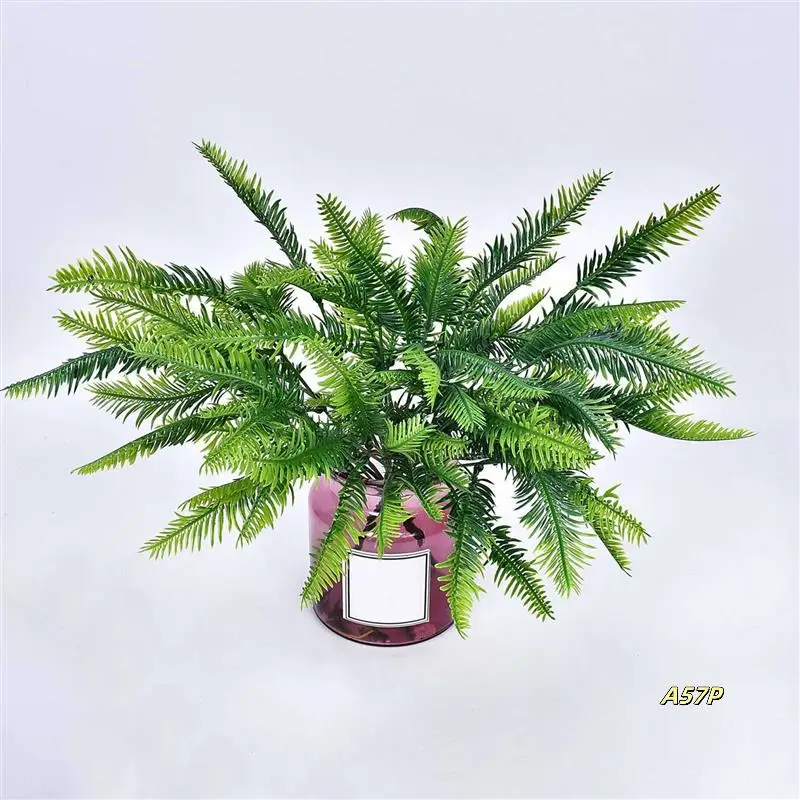 

50Pcs Artificial Boston Fern Bush Plastic Plant Hanging Fake Greenery Home Decor