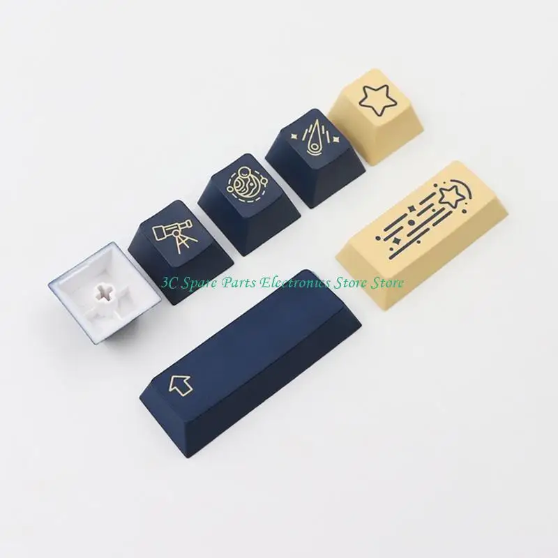 

SZ Stargaze Keycap 135 for Key PBT Cherry Profile Keycovers Dye Sub Keycaps for Cherry MX Mechanical Keyboard for 64 68 Lay