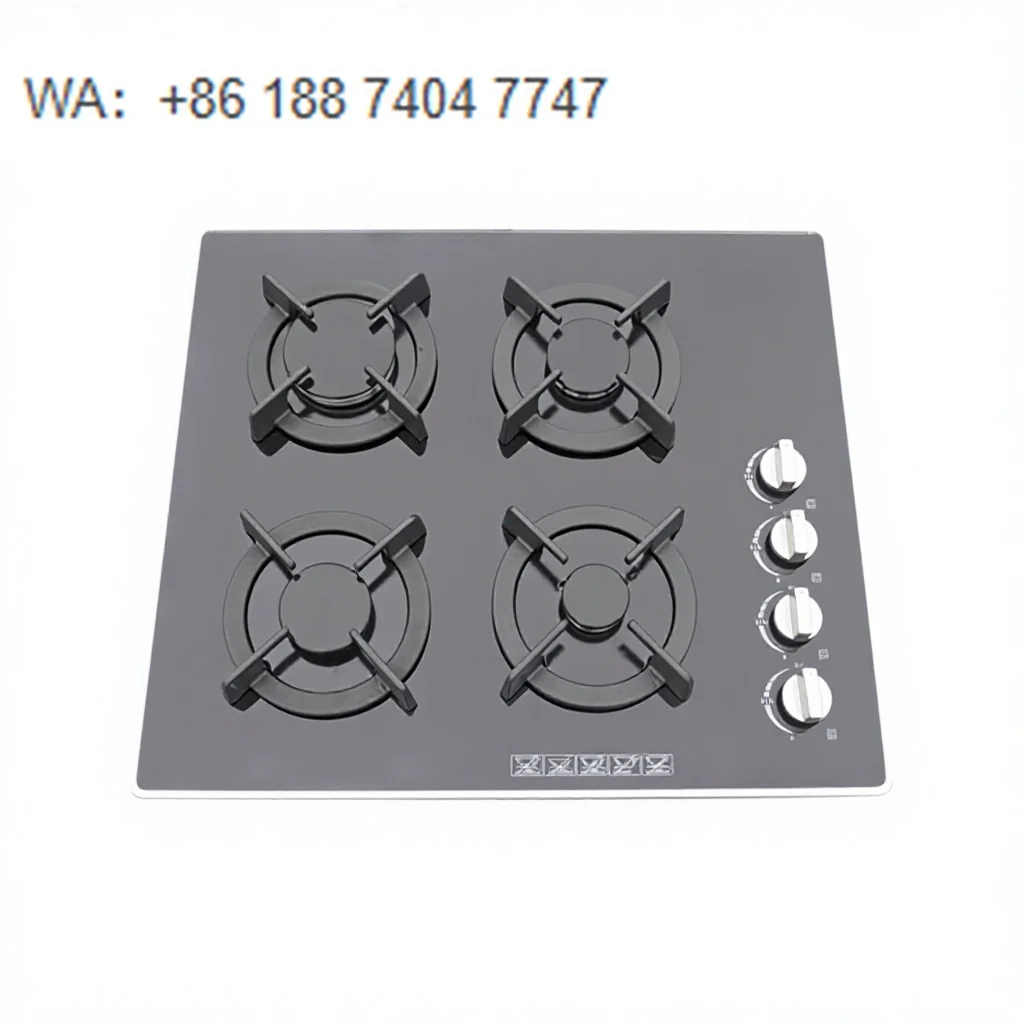 Picture 6: Built-In 4-Burner Gas Cooktop Tempered Glass Class A+ Electronic Ignition Leak Protection High Flame LPG/Natural Available