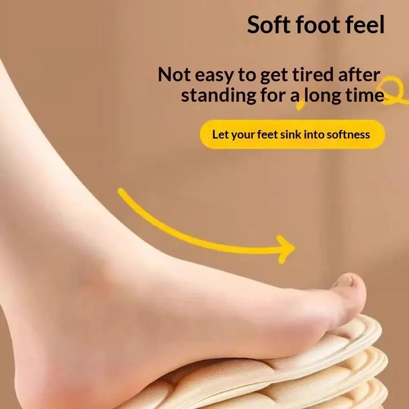 1Pair 5D Massage Memory Foam Insoles Thickening Breathable Cushion Cushioning Comfort Suitable For High Heels Insoles