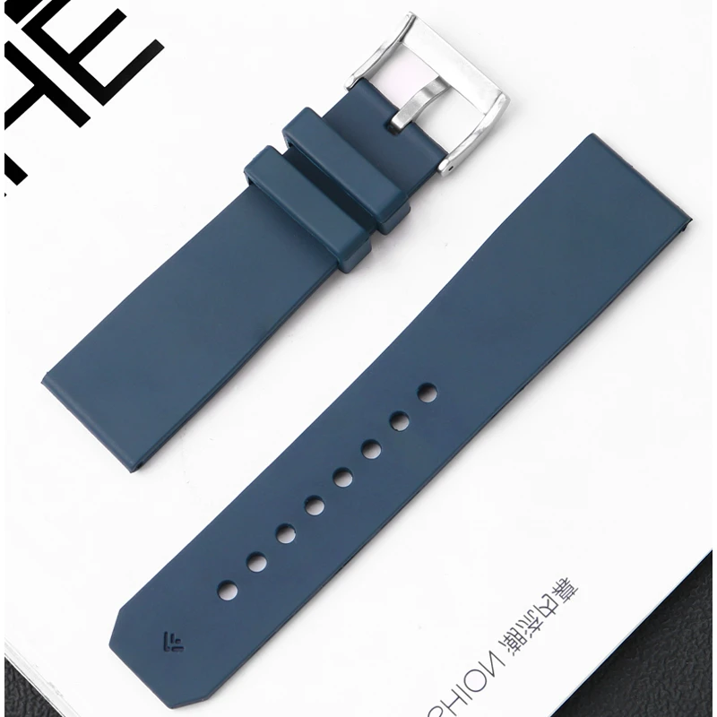 For Citizen Blue Angel AT8020 first generation watchband AT8020-54L fluoro rubber Strap waterproof blue watch band accessories