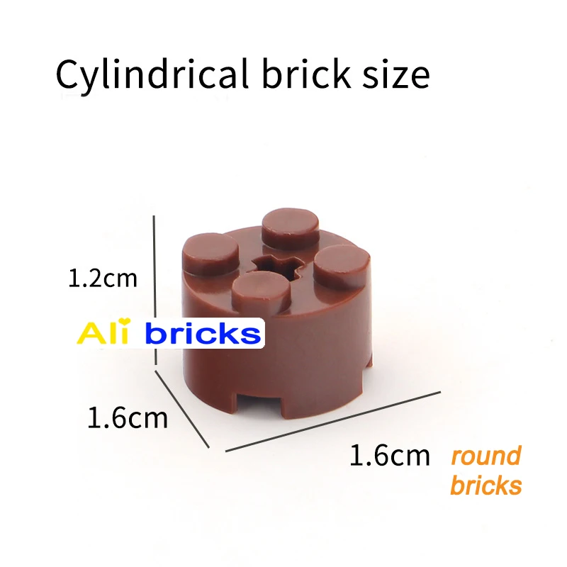 100 pcs Bulk Building Blocks Thick Figures Bricks Cylinder 2x2 Dots Educational Creative Compatible With 6143 Toys for Children