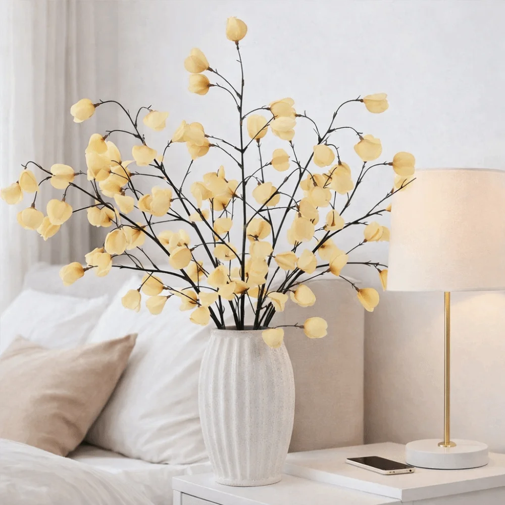 

Long Branches Artificial Lantern Fruits Plastic Handmade Lantern Flower Branch Realistic Simulation Flower Hotel Decoration