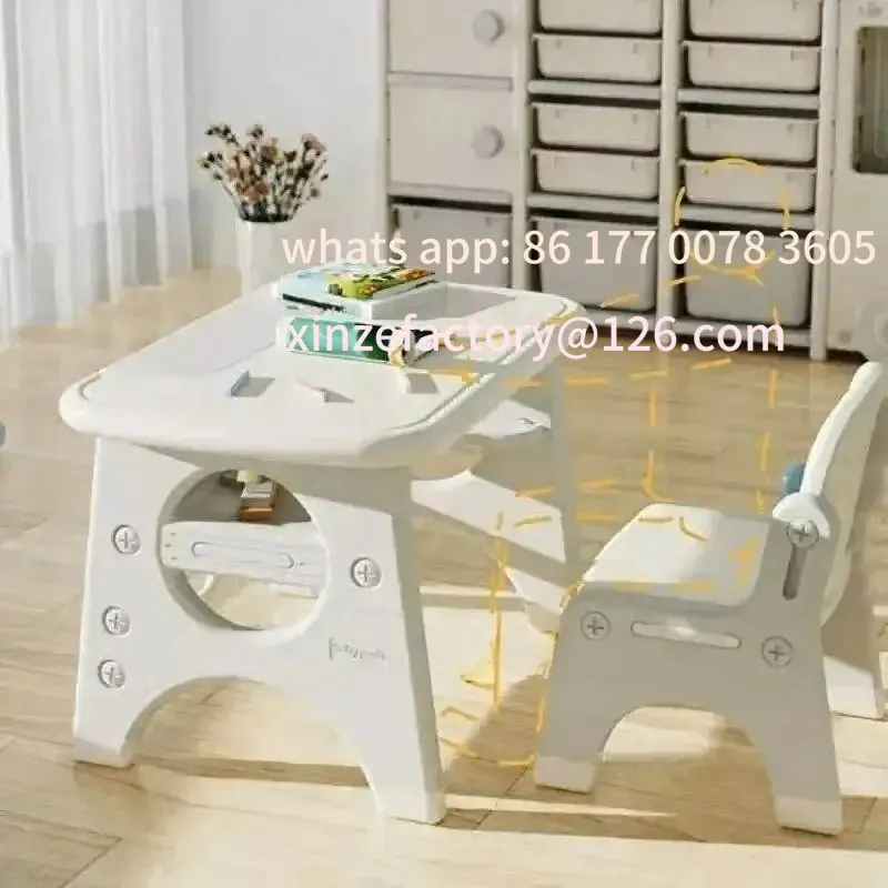 

Customizable Game Kids Plastic Kid's for Children Home Kindergarten Furniture Learning Table Study Desk Table and Chair Set Toy