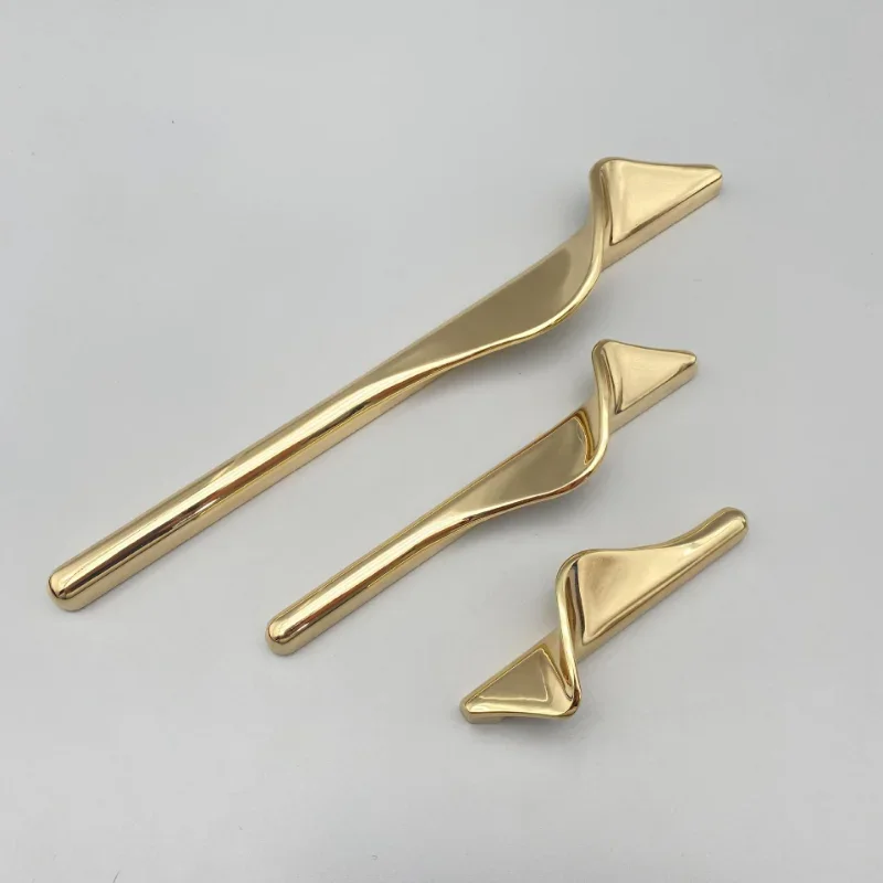

New Zinc Alloy Light Gold Gray Cabinet Door Drawer Handle Cabinet Door Handle