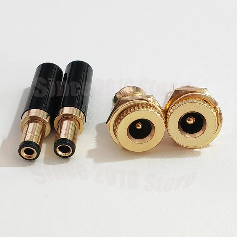 Cltgxdd 1 Stück Kupfer Vergoldeter DC5.5 * 2.1/2.5 DC099 20A Hochstrom-DC-Stromanschluss DIY Schweißdraht DC-Buchsenstecker – Detail 5