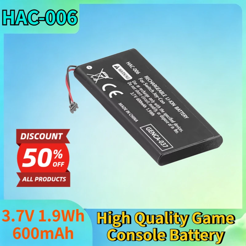 

New HAC-006 3.7V 1.9Wh 600mAh Lithium-ion Rechargeable Battery for Nintendo Switch Controller High Quality Game Console Battery