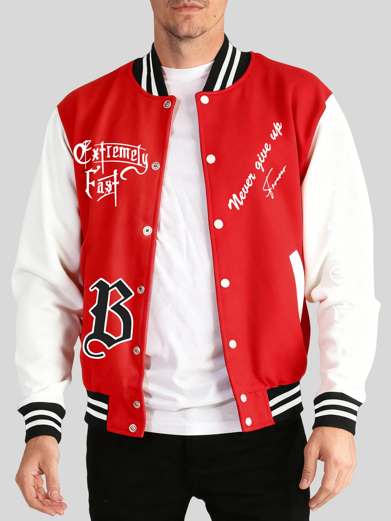 

Никогда не сдавайся принтами, новая модная мужская базовая бейсбольная форма большого размера, минималистичная удобная мужская одежда, осенне-зимняя повседневная куртка