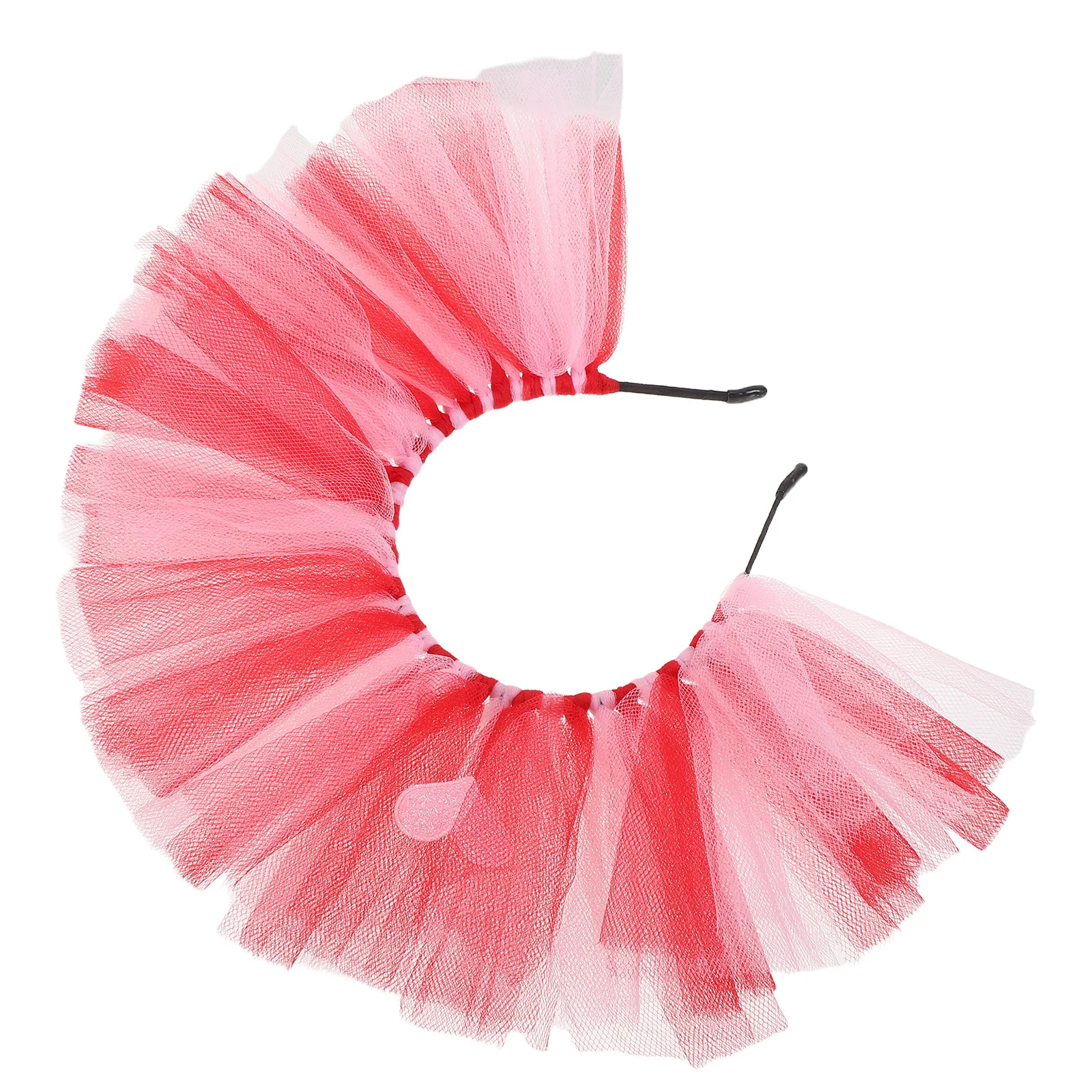 عصابة رأس شبكية على شكل قلب لعيد الحب، عصابة رأس رومانسية خفيفة الوزن من التول، ملحقات حفلات المهرجانات، زينة شعر على شكل قلب الحب