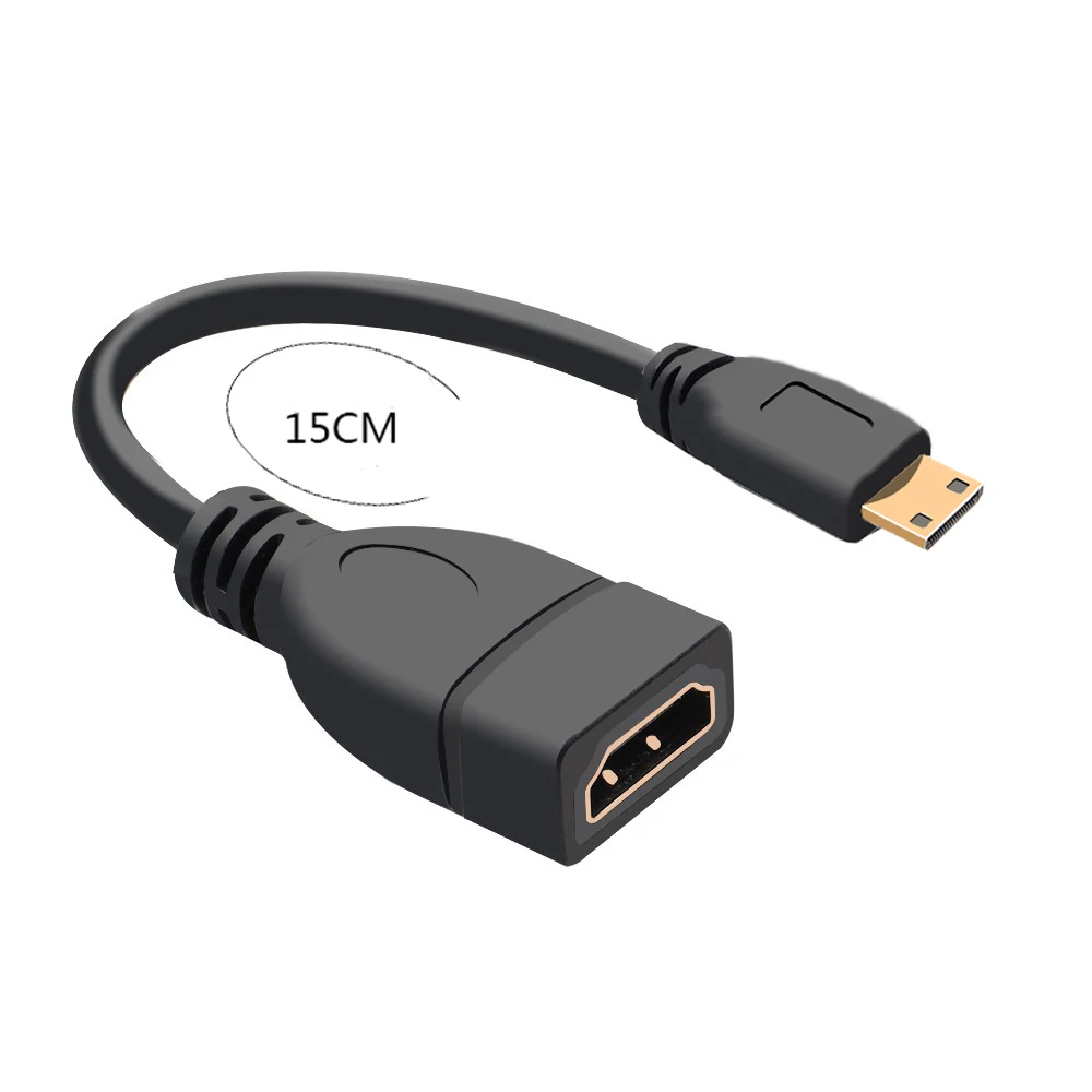 1080P HD Cable 90 Degree Up/Down/Left/Right Angle Mini-HD to HD Port Adapter Extension Cord for Laptop Tablet Camera DV Monitor