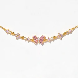 Pink Bowknot Bracelet for Women, Waterproof Gold Plated Chain Bracelets, Silver Color Bow Tie Charm Unique Jewelry