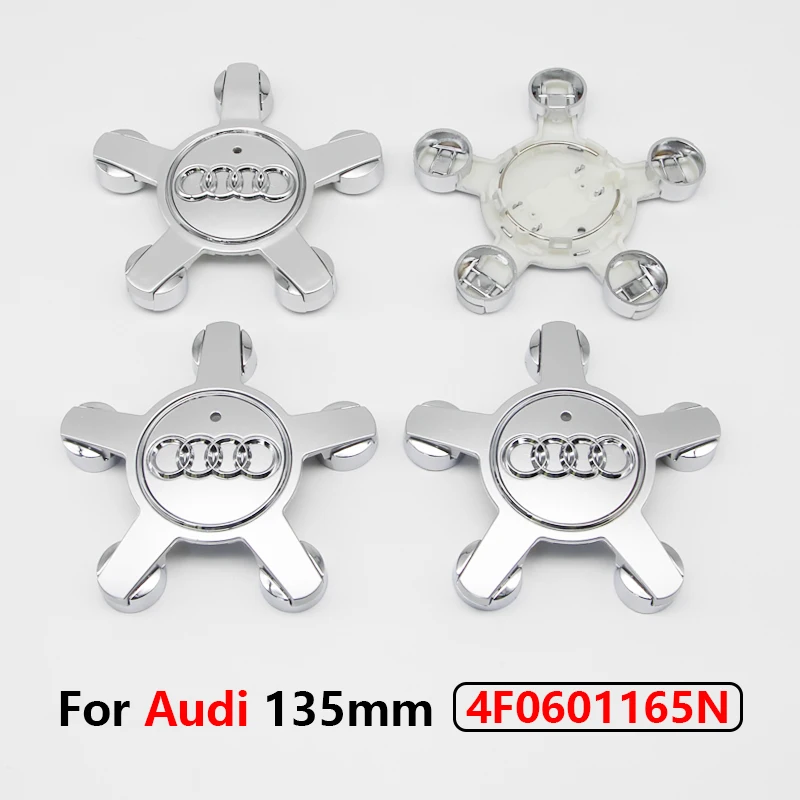 4pcs 135MM Car Hub Caps 8R0601165 4F0601165 For Audi A4 A5 A6 A7 Q3 Q5 A3 S5 Accessories Auto Wheel Center Cap Hubcap Rim Covers