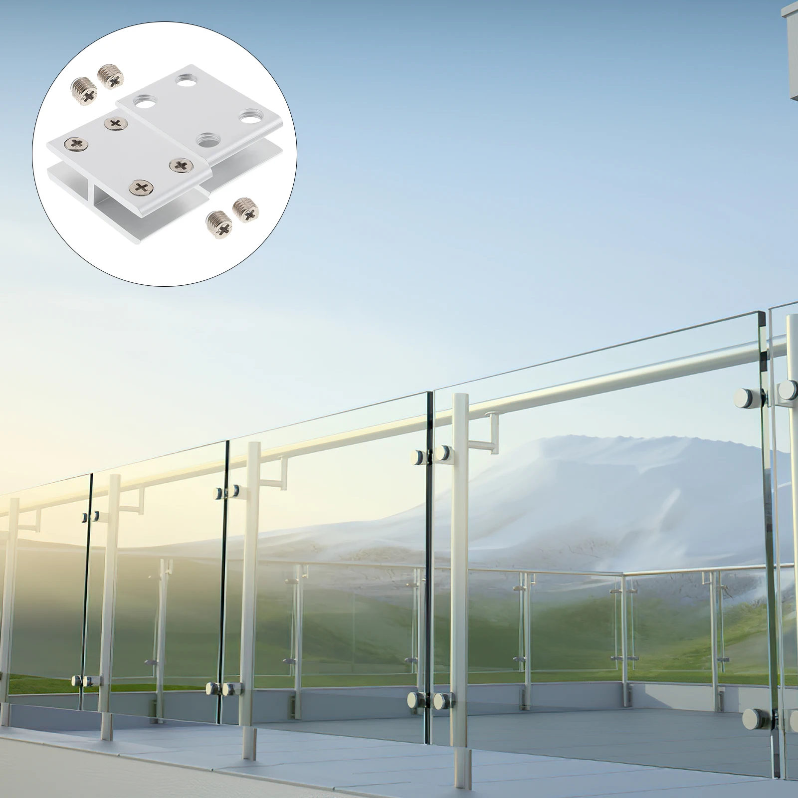 2 قطعة حامل مشابك سبائك الألومنيوم درابزين زجاجي المشبك ل الدرابزين الأثاث دعم مقاطع قوس الزجاج الجرف بركة سطح السفينة #3