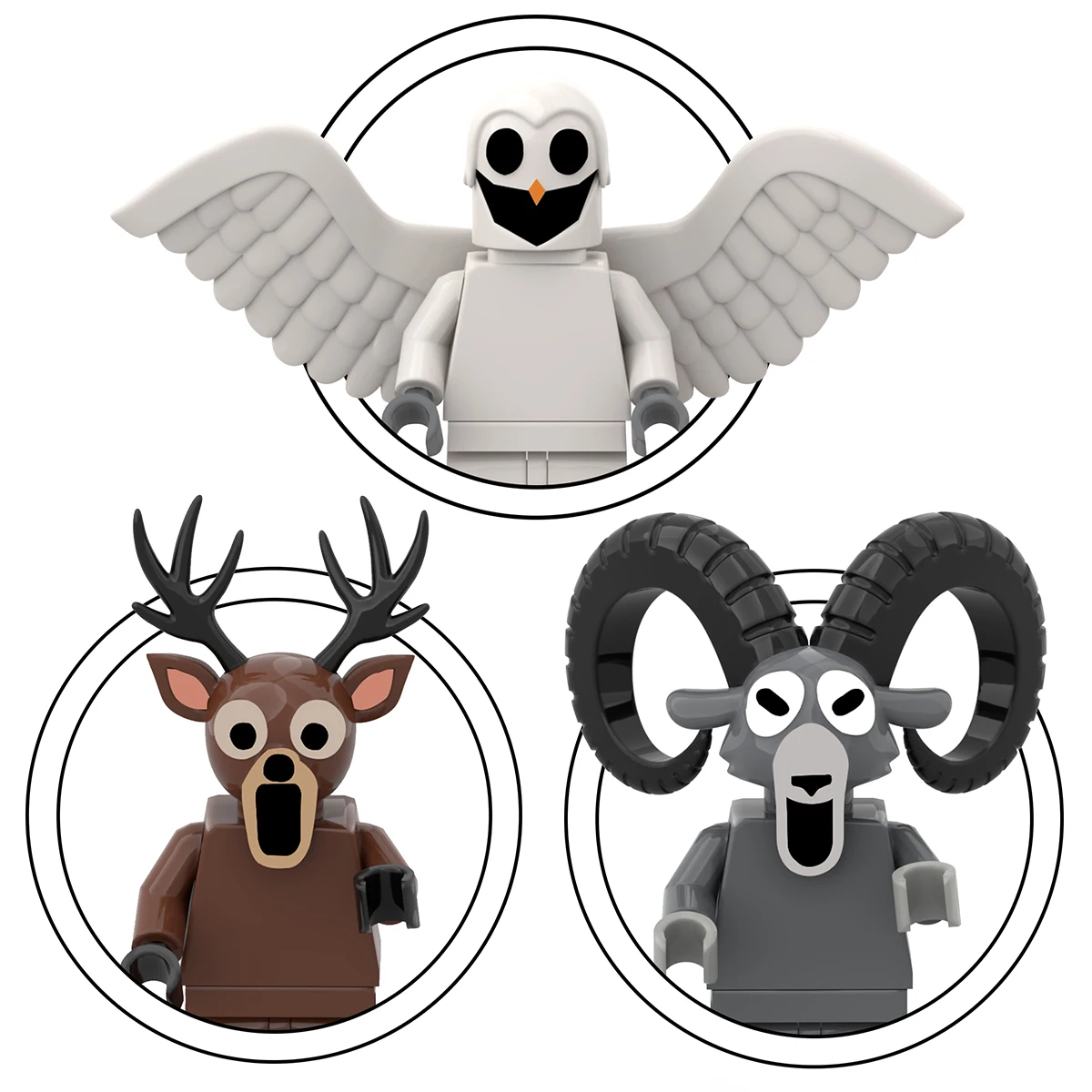 ألعاب مكعبات بناء غزال الغابة الجديدة 99 ليلاً، كتل نموذج الماعز على شكل بومة وحش الغابة، هدايا عيد الميلاد للأولاد