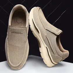 Men Shoes Comfortable Canvas Shoes Breathable Loafers For Men Slip On Walking Sneakers