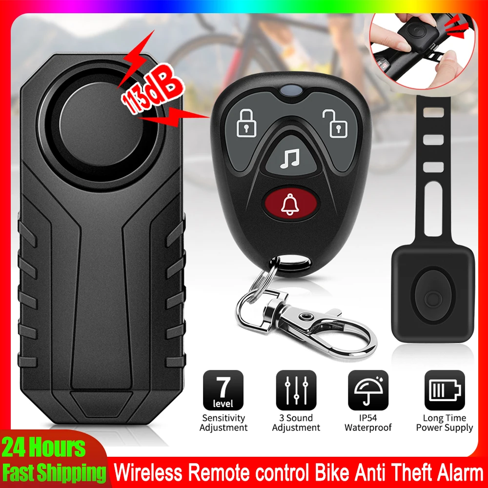 

Elecpow Bicycle Anti Theft Alarm Remote Control Waterproof 113dB Scooter Motorcycle Bike Alarm System Security Protection