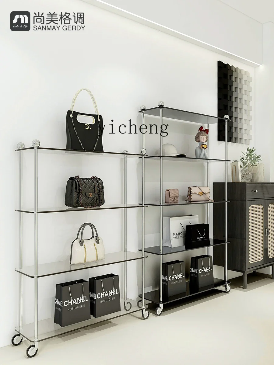 Acrylic Display Shelf Clothing Store Display Shelf Ornament Hand-Made Window Storage Five-Layer Rack