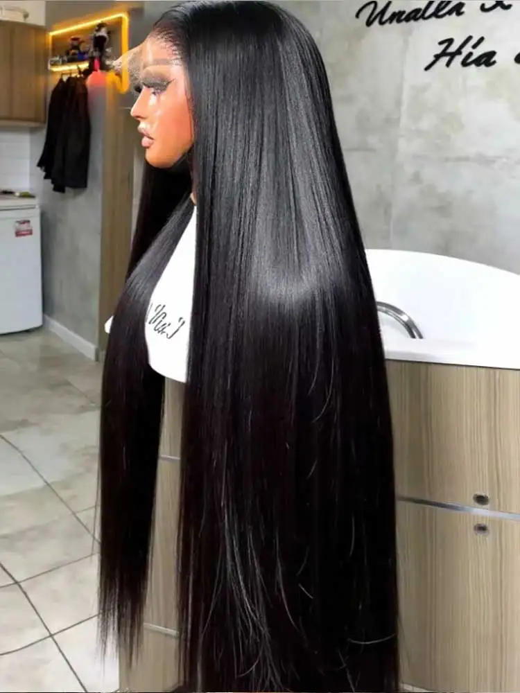 

40 дюймов, плотность 220, 13x4, 13x6, прямой HD, прозрачный парик спереди, фронтальный парик для чернокожих женщин, бразильские парики, человеческие волосы