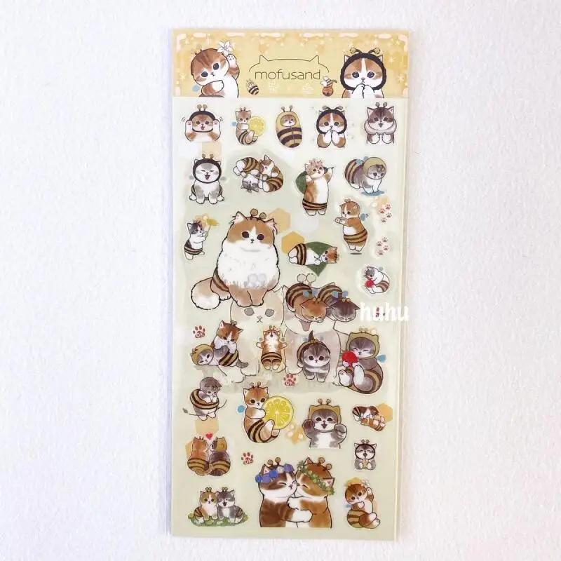 Nuevo Sanrio mofusand pegatina transparente impermeable pegatinas de grafiti Kawaii DIY ordenador equipaje monopatín Deco regalos al por mayor