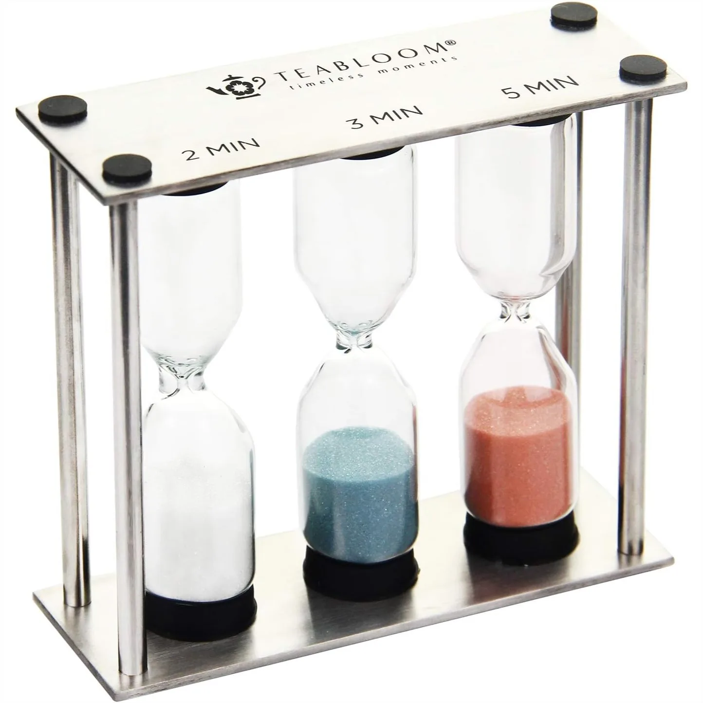 Temporizador de Té con 3 Relojes de Arena para una Infusión Perfecta, 2/3/5 Minutos para Tés Blancos, Verdes, Negros, Oolong y Herbales